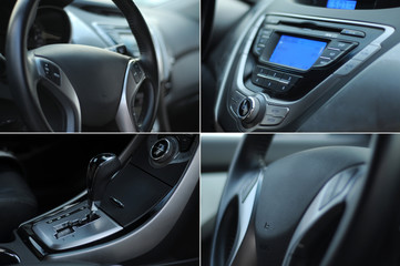 Car interior details collage