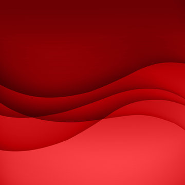 Red vector Template Abstract background with curves lines and shadow. For flyer, brochure, booklet, websites design