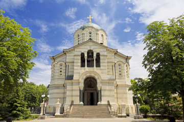 Obraz premium The Cathedral of the Holy Prince Vladimir. The burial vault of Russian admirals. Sevastopol, Russia