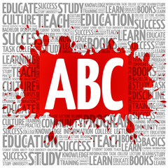 Fototapeta na wymiar ABC word cloud, education concept