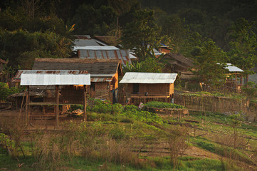 pre-Thai people village side runtee river