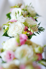 Bridesmaids bouquets for a wedding ceremony
