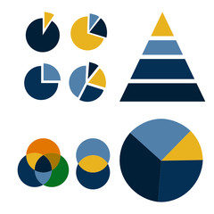 set of vector pie chart on a white background