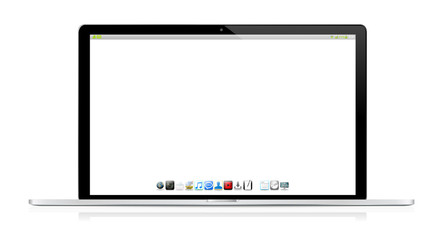 Modern laptop on white background