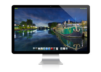 Modern computer on white background