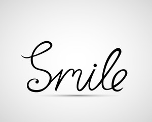 Smile design, font design, vector illustration, graphic, background