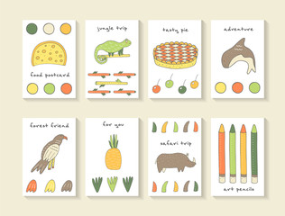 Cute hand drawn doodle baby shower cards, brochures