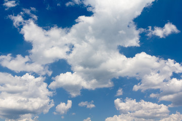 Naklejka na ściany i meble beautiful fluffy clouds in the blue sky.