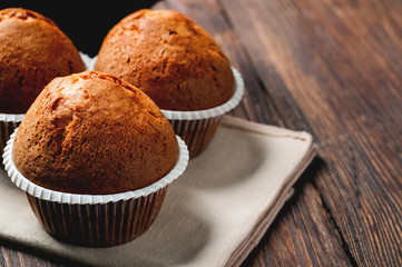 three cupcake on the table