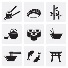 Sushi vector icon set.