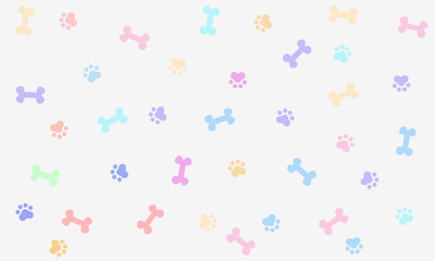 Seamless background with bone and footprint dog, background, wallpaper, graphic design, illustration