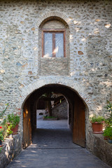 Naklejka premium street architecture in Sheki Azerbaijan Caravanserai
