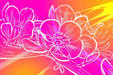 Obrazy  ilustracja kwiat abstrakcja