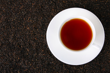 loose tea with Cup and saucer tea closeup