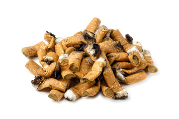 Pile of cigarette butts