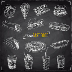 Vector set of fast food.