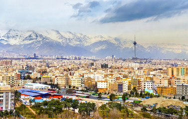 Fototapeta na wymiar View of Tehran from the Azadi Tower