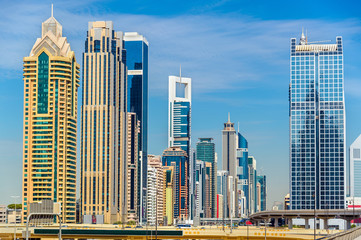 Fototapeta premium View of skyscrapers in Downtown Dubai - the UAE