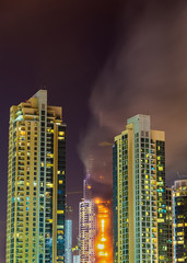 Fototapeta na wymiar Fire accident in Dubai on New Year's Eve 2016
