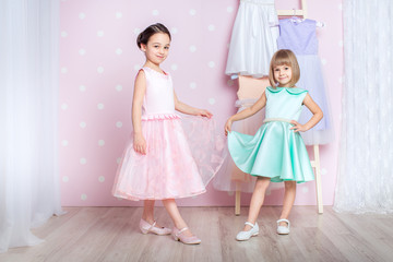 little girls dressed in princess