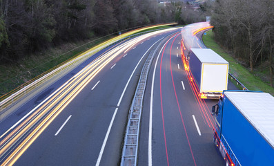 Traffic light in the road .