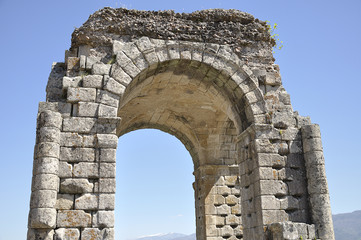 Detail of the Arch Caparra, an ancient Roman city located in Caceres, Extremadura, Spain