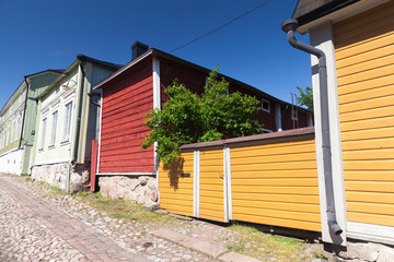 Fototapeta na wymiar Street view of historical Finnish town Porvoo