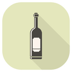 Vector icon illustration of a Bottle of Wine.
Alcoholic flat icon bottle.