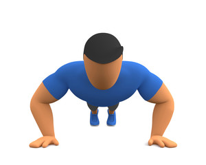 Fitness Mann trainiert Brust und Hände