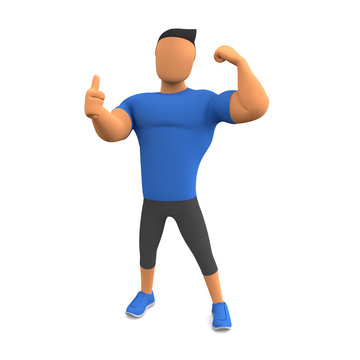 Fitness Mann motiviert mit Daumen hoch