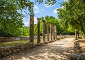 ruins in Ancient Olympia, Peloponnes, Greece, Europe