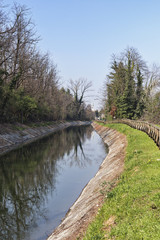 Fototapeta na wymiar Canal Villoresi in Brianza (Italy)