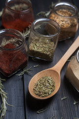 Spices on wood