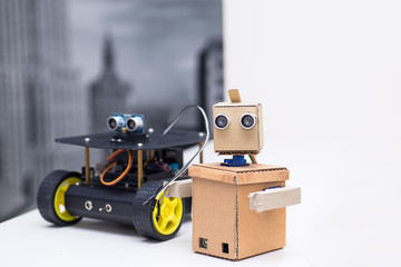 two robots are on the table