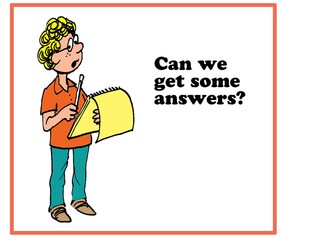 Education cartoon about answering questions.