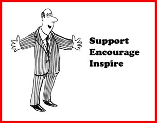 Business cartoon about leadership.