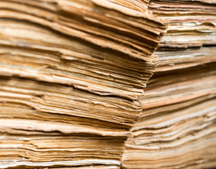 Old paper documents in the archive