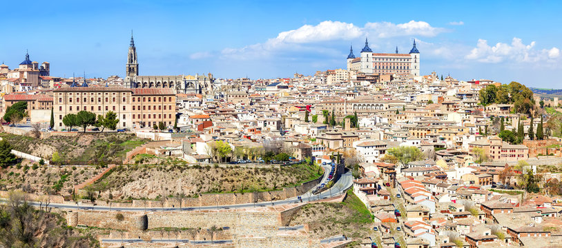 View of the historic city of Toledo, Spain.