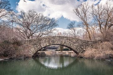 Fototapeta premium Gapstow bridge in early spring, Central Park, New York City