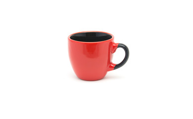 Red cup on white background