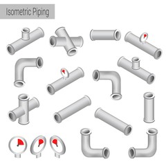 Vector 3d flat isometric illustration collection of detailed Construction Pieces