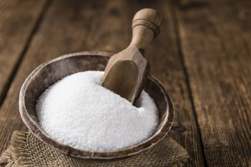 Portion of white Sugar in a bowl