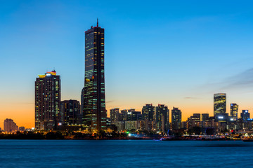 Obraz premium Korea,Seoul at night, South Korea city skyline