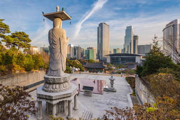 Naklejka premium Bongeunsa temple in Seoul City, South Korea...