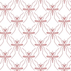 Seamless pattern made of mosquitos