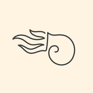 recommend clip art: One line nautilus pompilius illustration