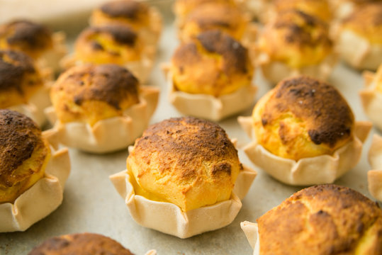 Pardulas, traditional Sardinian dessert with ricotta cheese 