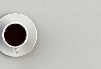 3D rendering coffee cup on white table