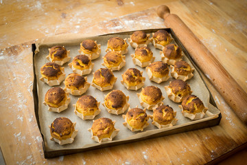 Pardulas, traditional Sardinian dessert with ricotta cheese 