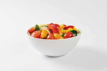 Fresh mixed bell pepper and tomato salad